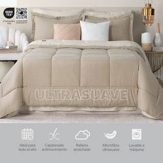 Foto 6 | Foto 6 | Set de Edredón con Fundas y Sábanas 7 piezas Real Textil Khaki Beige Matrimonial Xl