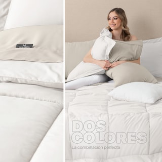 Foto 5 | Foto 5 | Set de Edredón con Fundas y Sábanas 7 Pzas Real Textil Blanco y Beige Queen Size
