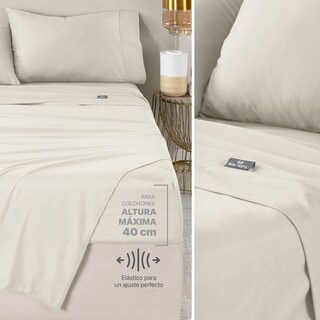 Foto 7 | Foto 7 | Set de Edredón con Fundas y Sábanas 7 Pzas Real Textil Blanco y Beige Queen Size