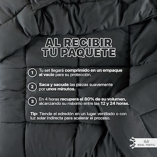 Foto 8 | Foto 8 | Set de Edredón con Fundas y Sábanas 7 Pzas Real Textil Grafito Café Claro King Size