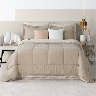 Foto 1 | Foto 1 | Set de Edredón con Fundas y Sábanas 7 piezas Real Textil Khaki Beige King Size