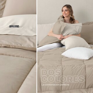 Foto 5 | Foto 5 | Set de Edredón con Fundas y Sábanas 7 piezas Real Textil Khaki Beige King Size