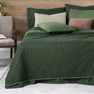 Foto 7 | Foto 7 | Set De Edredón Ligero Con Fundas De Almohada Y Set De Sábanas, Real Textil Matrimonial Verde Oscuro- Oliva Doble Vista
