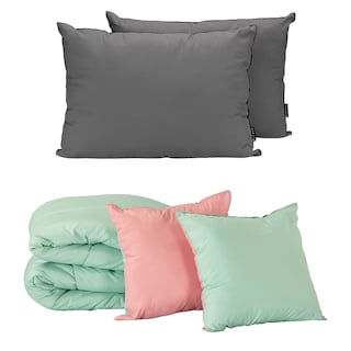 Foto 1 | Foto 1 | Set De Edredon Doble Vista Couzy Rosa - Menta + Almohada 2-pack King Size