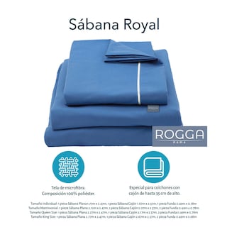 Foto 6 | Foto 6 | Edredon Gris Oxford + Sabanas Royal Azul Medio King Size
