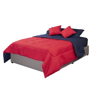 Foto 3 | Foto 3 | Set de Edredón Doble Vista Rojo-Azul + Sábanas Softy Platino + Almohada 2-pack King Size