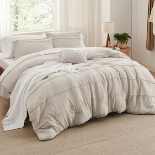 Foto 1 | Foto 1 | Juego de Edredón Bedsure Full Pinch Pleat Beige Tamaño Completo - Venta Internacional
