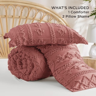 Foto 7 | Foto 7 | Juego de Edredón Bedsure Estilo Bohemio Queen Size Rosa Grisáceo 3 Piezas - Venta Internacional