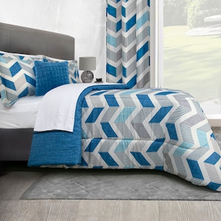 Foto 4 | Foto 4 | Edredón Con Sábanas Matrimonial Con Fundas Decorativas Azul Dos Vistas Soria