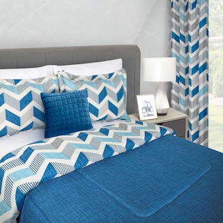 Foto 8 | Foto 8 | Edredón Con Sábanas Matrimonial Con Fundas Decorativas Azul Dos Vistas Soria
