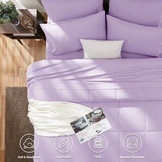 Foto 2 | Foto 2 | Edredón Queen Size con Fundas de Almohada CozyLux Morado 7 Piezas - Venta Internacional