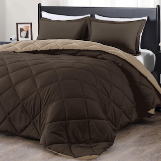 Foto 1 | Foto 1 | Edredón King Size con Fundas de Almohada Downluxe Marrón 3 Piezas - Venta Internacional