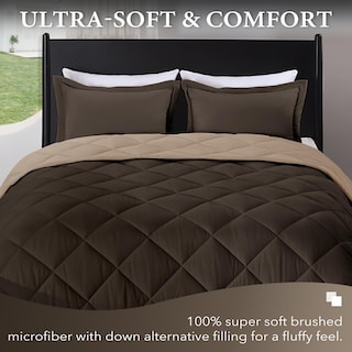 Foto 2 | Foto 2 | Edredón King Size con Fundas de Almohada Downluxe Marrón 3 Piezas - Venta Internacional