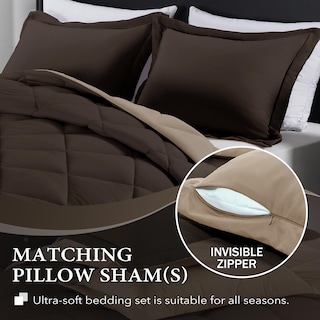 Foto 3 | Foto 3 | Edredón King Size con Fundas de Almohada Downluxe Marrón 3 Piezas - Venta Internacional