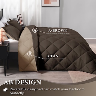 Foto 4 | Foto 4 | Edredón King Size con Fundas de Almohada Downluxe Marrón 3 Piezas - Venta Internacional