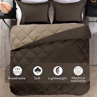 Foto 5 | Foto 5 | Edredón King Size con Fundas de Almohada Downluxe Marrón 3 Piezas - Venta Internacional