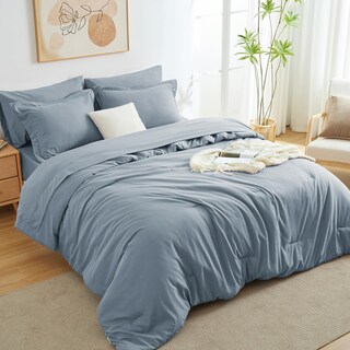 Foto 1 | Foto 1 | Edredón Queen Size con Fundas de Almohada CozyLux Azul Grisáceo 7 Piezas - Venta Internacional