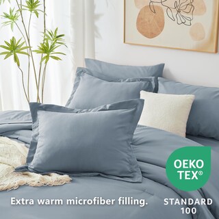 Foto 3 | Foto 3 | Edredón Queen Size con Fundas de Almohada CozyLux Azul Grisáceo 7 Piezas - Venta Internacional