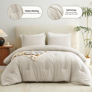 Foto 2 | Foto 2 | Edredón King Size con Fundas de Almohada CozyLux Beige 3 Piezas - Venta Internacional