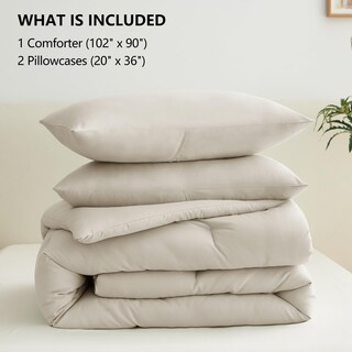 Foto 7 | Foto 7 | Edredón King Size con Fundas de Almohada CozyLux Beige 3 Piezas - Venta Internacional