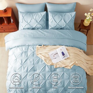 Foto 2 | Foto 2 | Edredón Queen Size con Fundas de Almohada CozyLux Azul 7 Piezas - Venta Internacional