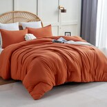 Edredón Queen Size con Fundas de Almohada CozyLux Terracota 3 Piezas - Venta Internacional