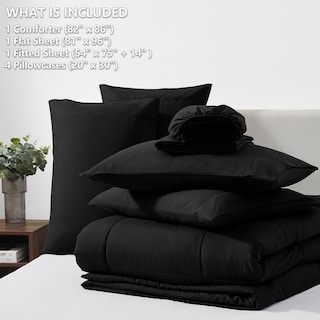 Foto 5 | Foto 5 | Edredón Matrimonial con Fundas de Almohada CozyLux Negro 7 Piezas - Venta Internacional