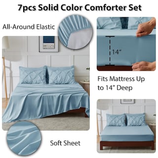 Foto 5 | Foto 5 | Edredón King Size con Fundas de Almohada CozyLux Azul 7 Piezas - Venta Internacional