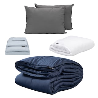 Foto 1 | Foto 1 | Edredón Dicasa Homy Color Azul Marino + Protector Cloud + Sábanas Softy Platinum + Almohadas 2 Pack Matrimonial