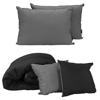 Foto 1 | Foto 1 | Set De Edredón Doble Vista Dicasa Couzy Color Negro - Gris Oxford + Almohadas 2 Pack Matrimonial / Queen Size