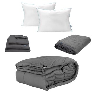 Foto 1 | Foto 1 | Set De Edredón Dicasa Homy Color Gris Oscuro + Sábanas Royal + Protector Lux + 2 Almohadas Royal Twin King Size