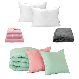 Foto 1 | Foto 1 | Edredón Doble Vista Dicasa Couzy Rosa Y Menta + Sábanas Royal Rosa + Protector Lux + 2 Almohadas Royal King Size