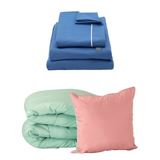 Foto 1 | Foto 1 | Edredón Doble Vista Dicasa Couzy Color Rosa Y Menta + Sábanas Royal Azul Individual