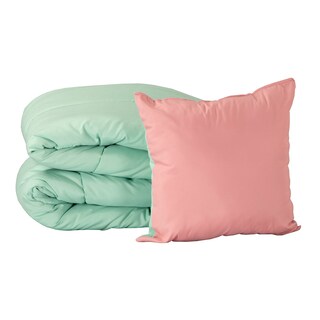 Foto 2 | Foto 2 | Edredón Doble Vista Dicasa Couzy Color Rosa Y Menta + Sábanas Royal Azul Individual