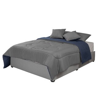 Foto 3 | Foto 3 | Edredón Doble Vista Dicasa Couzy Azul Y Gris + Sábanas Royal Gris + Protector Lux + 2 Almohadas Royal Matrimonial