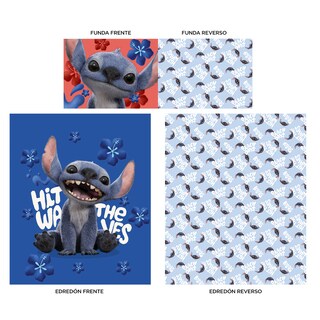 Foto 7 | Foto 7 | Set De Edredón Microfibra Stitch Waves