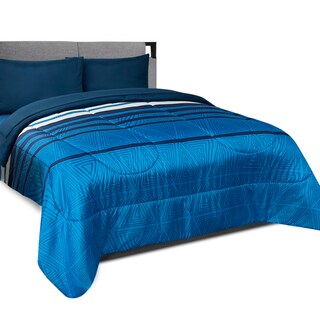 Foto 1 | Foto 1 | Edredón Set Matrimonial Extra Suave Con Sábanas Azul Dos Vistas Celestio