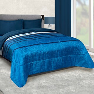 Foto 2 | Foto 2 | Edredón Set Matrimonial Extra Suave Con Sábanas Azul Dos Vistas Celestio