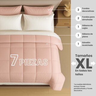 Foto 2 | Foto 2 | Set De Edredón Acolchado Tesso Home Queen Size Capitonado Color Rosa