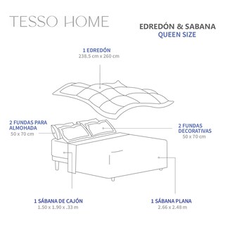 Foto 5 | Foto 5 | Set De Edredón Acolchado Tesso Home Queen Size Capitonado Color Rosa