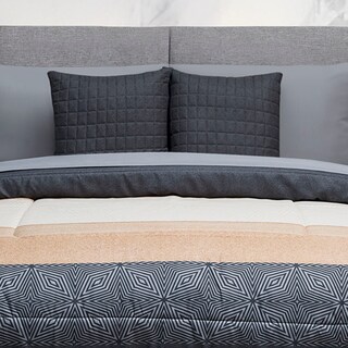 Foto 5 | Foto 5 | Edredón Con Sábanas Matrimonial Elefantito Hogar Armenia Color Negro Geométrico Dos Vistas