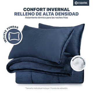 Foto 2 | Foto 2 | Edredón Cobertor Invernal Esquimal Matrimonial Con Fundas De Almohada Azul Marino