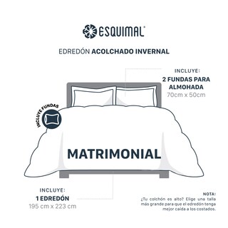 Foto 4 | Foto 4 | Edredón Cobertor Invernal Esquimal Matrimonial Con Fundas De Almohada Azul Marino