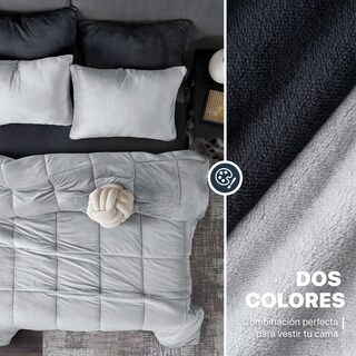 Foto 4 | Foto 4 | Set Edredón Invernal Esquimal Queen Size Con Fundas De Almohada Y Sábana De Cajón Gris - Gris Oscuro