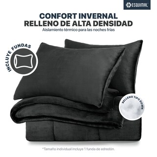 Foto 2 | Foto 2 | Edredón Cobertor Invernal Esquimal Individual Con Funda De Almohada Negro
