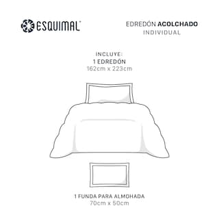Foto 4 | Foto 4 | Edredón Cobertor Invernal Esquimal Individual Con Funda De Almohada Negro