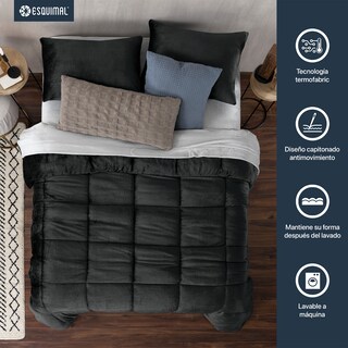 Foto 5 | Foto 5 | Edredón Cobertor Invernal Esquimal Individual Con Funda De Almohada Negro
