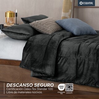 Foto 6 | Foto 6 | Edredón Cobertor Invernal Esquimal Individual Con Funda De Almohada Negro