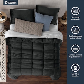 Foto 5 | Foto 5 | Edredón Cobertor Invernal Esquimal Matrimonial Con Fundas De Almohada Negro