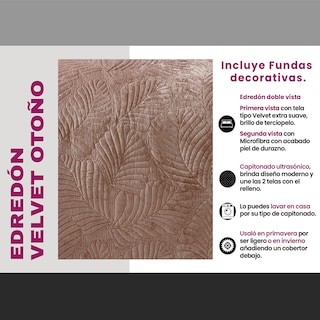 Foto 6 | Foto 6 | Edredón Con Fundas King Size Elefantito Hogar Otoño Color Biege Velvet/terciopelo